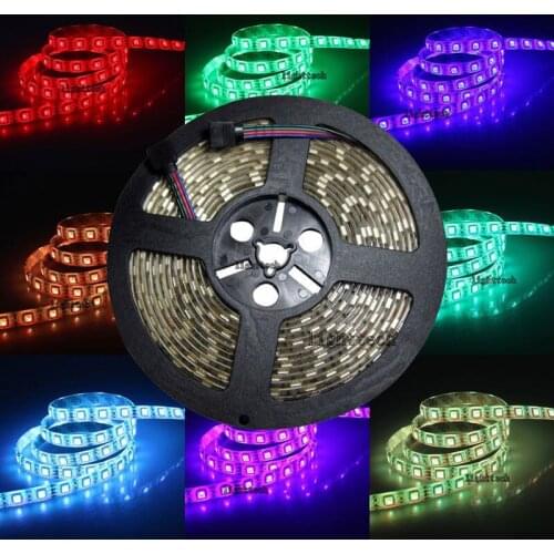 SMD 5050 LED Strip 5M 60led/m 12V Flexible Ribbon Diode Tape RGB White Warm White Red Green Blue Yellow Light