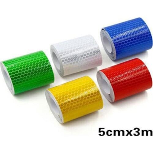 Hot 5cmx3m Safety Mark Reflective Tape Sticker Car Styling Self Adhesive Warning Tape Automobiles Motorcycle Reflective Strip