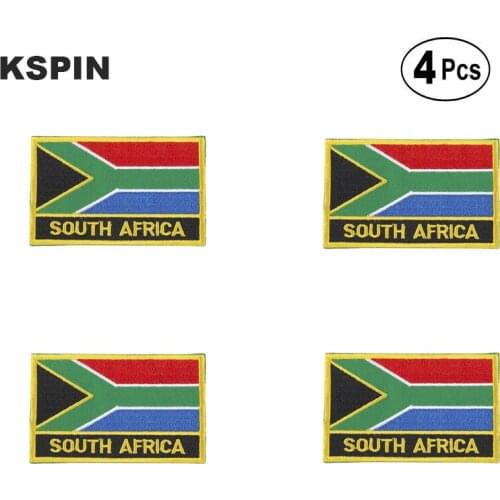 South Africa Rectangular Shape Flag Iron on Saw on Patches Embroidered Flag Patches National Flag Patches for Clothing