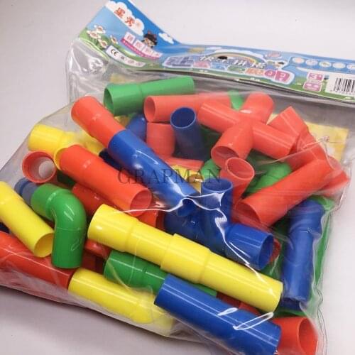 Wholesale Kindergarten Potential Smart Plastic pipe Desktop Tunnel Building Blocks Childrens educational toys 3-7 years old