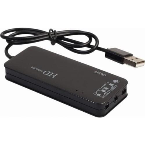 3 Port USB2.0 Hub with External 7.1 Channel USB Sound Card Headset Microphone Adapter USB Hub 2.0 for PC Laptop Computer