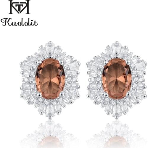 Kuololit Diaspore Gemstone Clip Earrings for Women Solid 925 Sterling Silver Oval Zultanite Gemstone Engagement Fine Jewelry