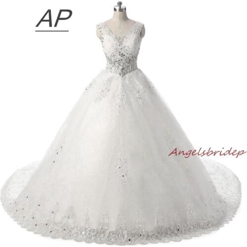 ANGELSBRIDEP White Vestido De Novia Wedding Dress Greek Unqiue Cap Shoulder Applique Crystal Ball Gown Bride Dress Custom Make