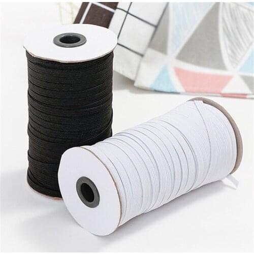 180Meter 60MM Sewing Elastic band Masks White Black High Elastic Flat Rubber Band Waist Band Sewing Rope For DIY Mask