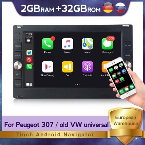 2 Din Android Car DVD Radio For Peugeot 307 VW PASSAT B5 JETTA BORA GOLF 4 POLO MK5 MK4 MK3 T5 Multimedia Player GPS Navigation