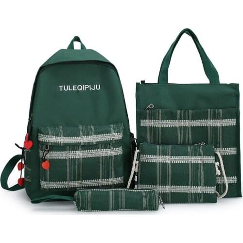 4Pcs/set Women School Backpacks Nylon Schoolbag For Teenagers Girls kids school bags Student Book Bag mochila escolar sac a dos