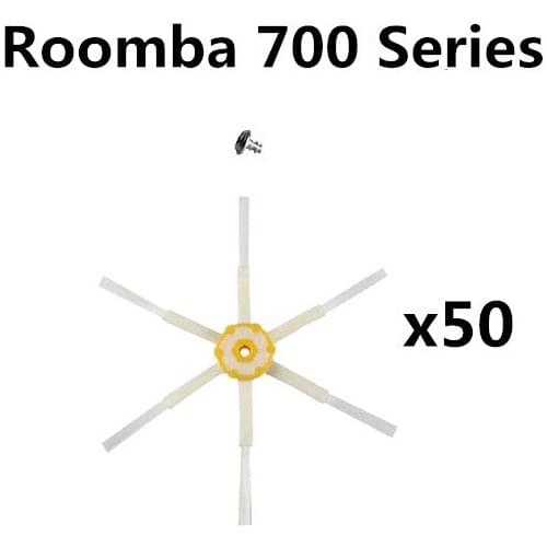 50pcs Accessories six-paw-Side brush For irobot Roomba 700 Series 730 740 750 760Robotic Vacuum Cleaner Spare Part (Free scre)