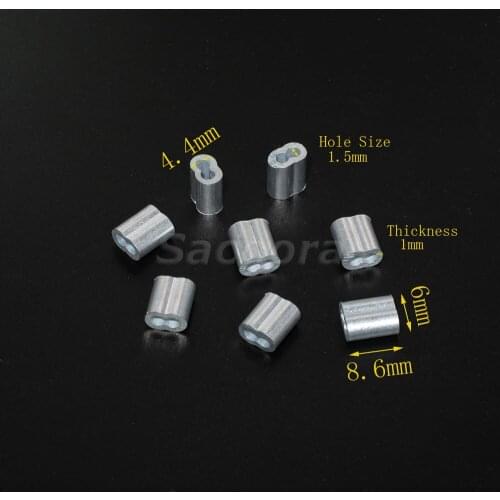 5000pcs/pack 1/16"(1.5mm) Aluminum Cable Crimps Sleeves Rope Clip Fittings Loop Sleeve