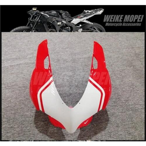 White Red Motorcycle Front Upper Fairing Headlight Cowl Nose Panel Fit For Ducati 1199 Panigale 899 2012 2013 2014 ABS