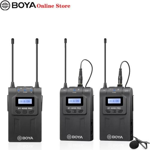 BOYA BY-WM8 Pro K2 Wireless Microphone UHF Dual-Channel Lavalier for Canon Sony Nikon DSLR Camera Camcorder Mikrofon MIC Studio