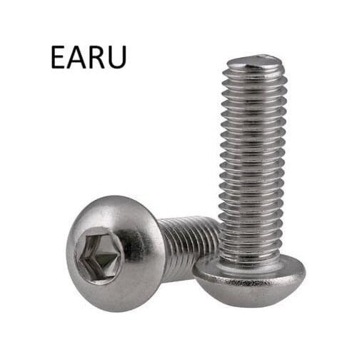 DIN7380 Standard 316 Stainless Steel Semicircular Round Pan Head Hexagon Hex Socket Cap Screws Bolts M8*20/25/30/35/40-100mm F