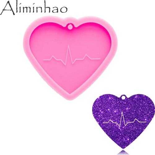 DY0935 Bright Heart silicone Keychain Mold, Mould for Epoxy Jewellery Making, Molds Resin Craft