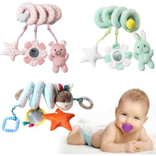 Cartoon Baby Toys 0-12 Months Bed Stroller Hanging Rattles Newborn Plush Infant Toys For Baby Boys Girls Gifts Juguetes Bebes