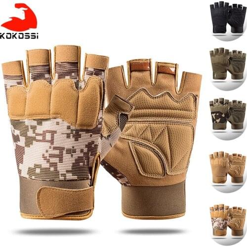 KoKossi Profession Half Finger Tactical Gloves Cycling Hiking Mountaineering Wear-resistant Anti-slip Shock-absorption Gloves
