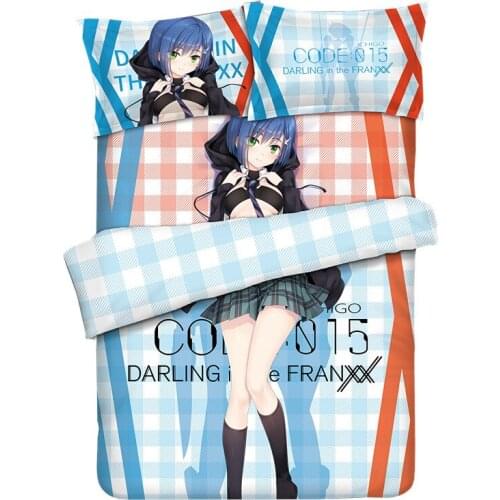 Anime darling in the franxxx Quilt Cover Printed Bedding Set With Pillow Cases Bed Sheet Duvet Cover Set 4pc CP180005