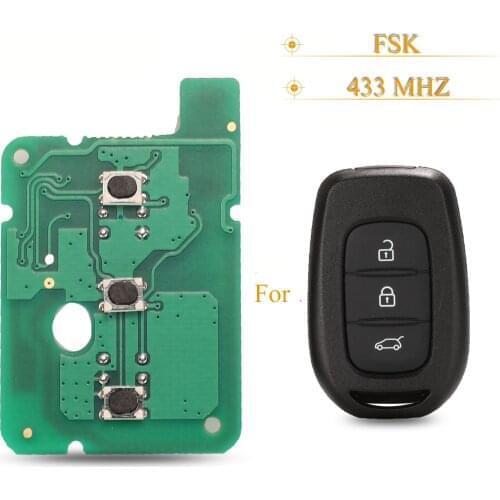 Kutery 3 Buttons Remote Car Key Circuit Board For Renault Sandero Dacia Logan 433mhz Pcf7961m Chip