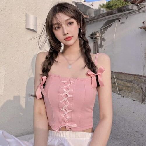 DAXIN Summer Women Camis Solid Color Tank Tops Lady Short Casual Knitted Tank Top Streetwear Tops Female Crop Top Ladies Shirt