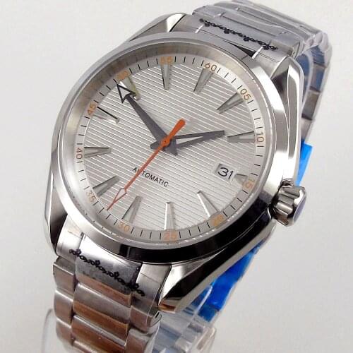 40mm Sterile Dial Sapphire Glass Date Bracelet NH35 Automatic Movement Mens Watch