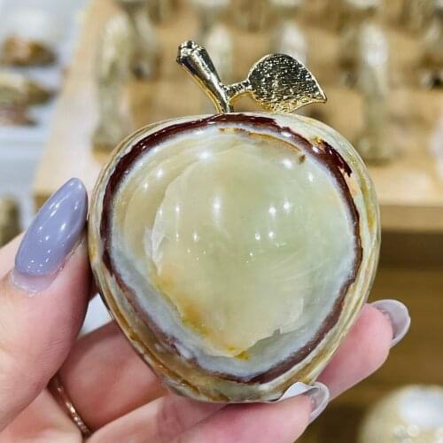 Natural Afghan Jade Apple Mineral Quartz Crystal Healing Feng Shui Home Decor