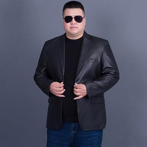 New Men Sheepskin Suit Mens Genuine Leather Suit Men Trend Mens Leather Outerwear