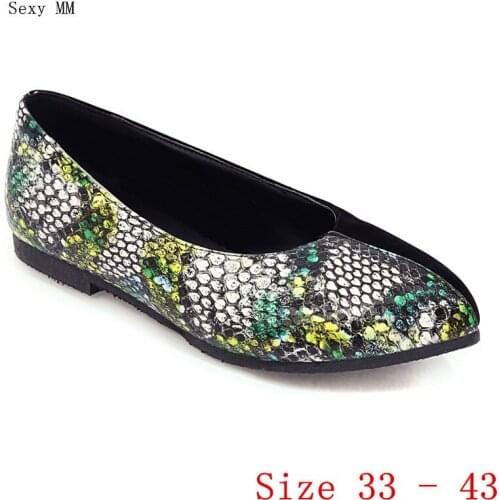 Shoes Woman Slip On Shoes Loafers Girl Ballet Flats Women Flat Shoes Soft Comfortable Small Plus Size 33 - 43