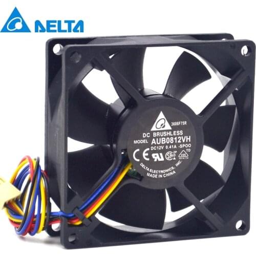 1pcs Original Delta AUB0812VH -SP00 DC 12V 0.41A 80mm PWM intelligent temperature control chassis cooling fan