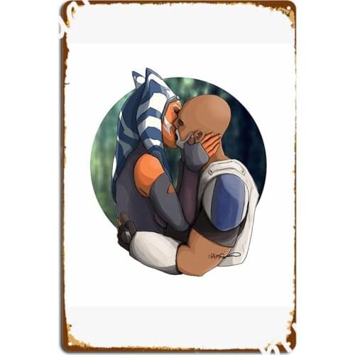 Rex And Ahsoka Kissing Metal Sign Plaques Pub Bar Cave Personalized Tin Sign Poster