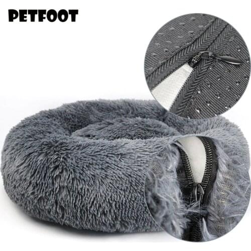Detachable Dog Bed With Zipper For Dogs Cats Washable Round Mat Thicken Plush Warm Pet Bed Dropshipping