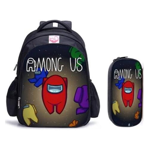 16 Inch Children Game Among Us School Bag for Kids Boys Girls Backpack Children School Sets Pencil Bag Toddler Schoolbag