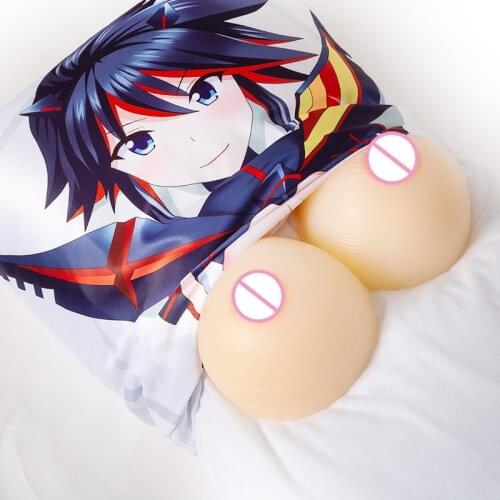 B Cup Silicone Artificial Simulation Breast + 3D Full Printing Anime Dakimakura Pillowcase Hugging Body Pillow Cover Case