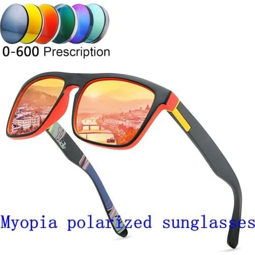 Prescription Myopia Polarized Sunglasses Men Women 0 to -600 Minus Degree Optical Double beam polarized Sun Glasses Male FML