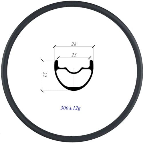 Super Light 300g 29er MTB XC Race Clincher Tubeless 28mm x 22mm Carbon Rim UD 3K Matte Glossy Cross Country Mountain Bike Wheel