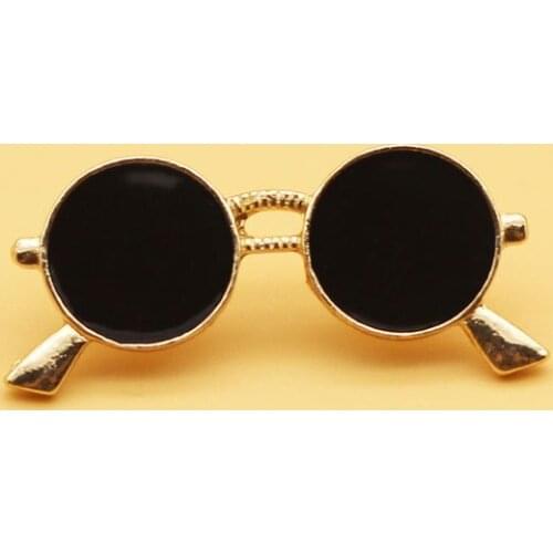 Cosplay Brooches Vintage Glasses Shape Badge Lapel Pins Fashion Alloy Jewelry Cute Bag Accessory Gift for Friends New Arrival