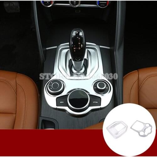 Inner Center Console Gear Shift Box Trim Cover 2pcs For Alfa Romeo Stelvio 2017-2020 Car accesories interior Car decoration