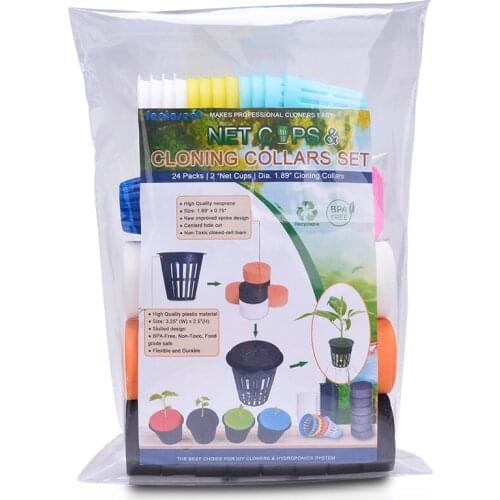 Cloning Collars Inserts 24 pack (2 inch) Net Pots Mixed Colors Fits 2 inch Net Pots Cups in DIY Cloner & Clone Machines