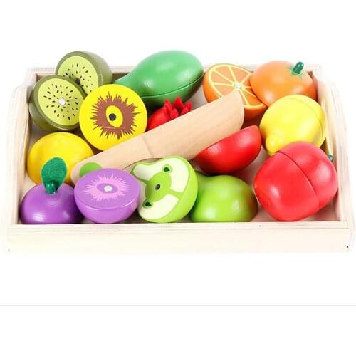 Youle Is More Intelligent And Early Than Wooden Children. Play Home Toys, Simulate Fruits And Vegetables, And Have A Good Look