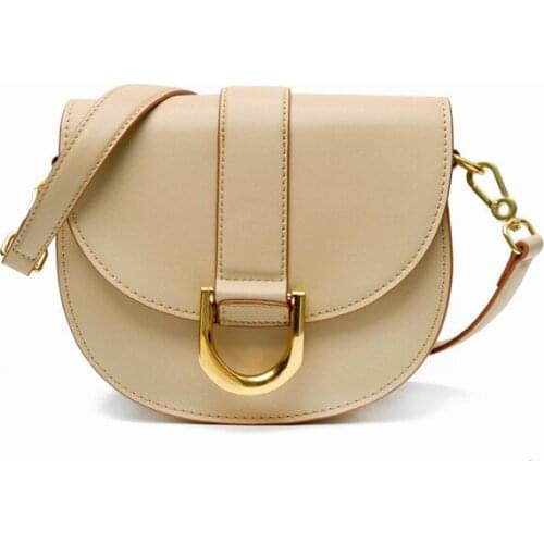 High Quality Genuine Leather Saddle Bag Womens Luxury Handbag Body Cross Single Shoulder Bag for Girls Ladies