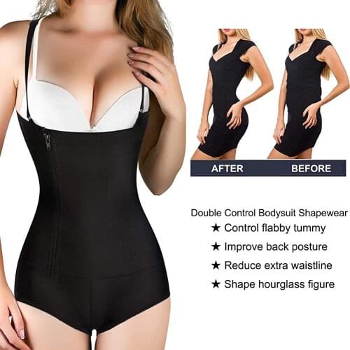 Zipper Slimming Sheath Full Body Shapewear for Women Latex Waist Trainer Reducing Girdles Butt Lifter Lingerie Losing Weight