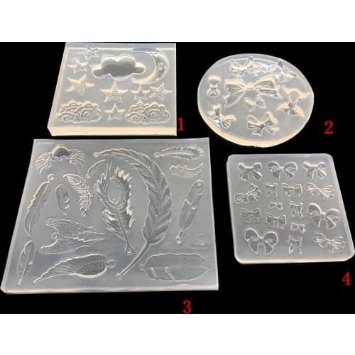 1pcs UV Resin Jewelry Liquid Silicone Mold Moon/Bowknot/Feather Resin Charms Molds For DIY Intersperse Decorate Making Jewelry