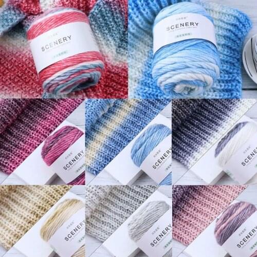 100g Worsted Hand Knitting Cake Yarn Gradient Ombre Colorful Crochet Woven Thread DIY Craft for Warm Scarf Sweater Coat S03 21