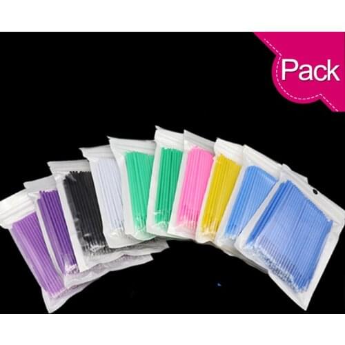 100Pcs/Lot Durable Disposable Eyelash Micro Brushes Mascara Swab Eyelash Extension Brushes Applicator Wands Makeup Tools Kit