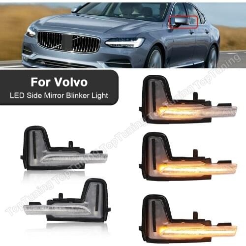For Volvo XC90 2016- XC60 2018- V90 Cross Country 2017-2021 LED Side Mirror Blinker Turn Signal Dynamic Indicator Lights 2PCS