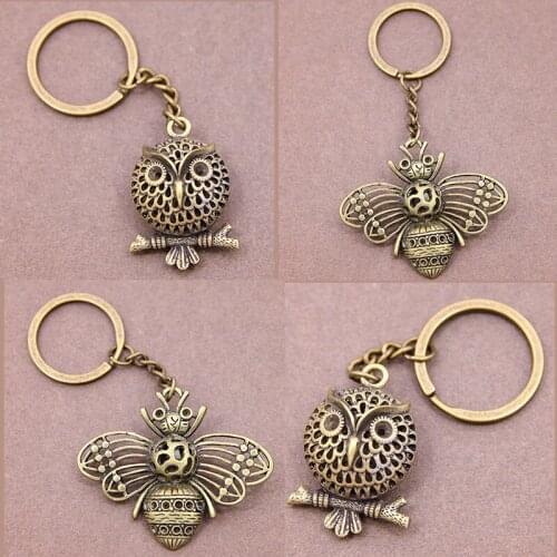 3D Stereo Animal Eagle Owl Butterfly cute keychain fashion hot sale key chain ring cute keychain cute keychain