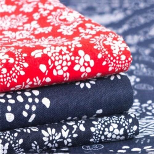 50 Cm Blue Printed Fabric Cotton Blue and White Chinese Style Thicken Cloth Diy Craft Tablecloth Curtain Sewing Decoration Dress