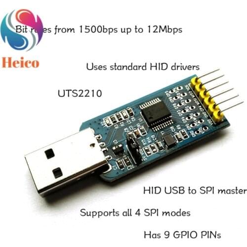 HID USB to SPI Master Device UTS2210 Conversion Adapter Support 9 GPIO DIY RC Electronic Robot Model UNO Development Board