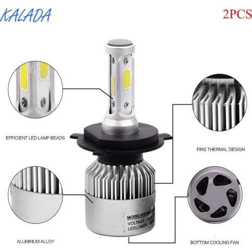 KALADA Car Headlight Bulbs 36W COB H1 H3 H4 H8 H11 9004 9005 9006 9007 9012 H13 H7 Led Fog Light Bulbs Plug-N-Play 4000LM лампа