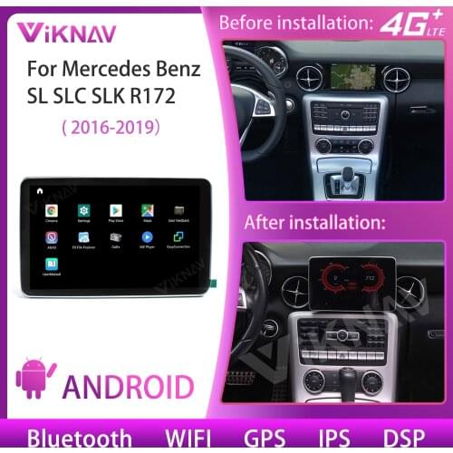 Car gps video multimedia player for Mercedes Benz SL SLC SLK R172 2016-2019 android auto radio car audio screen tape recorder