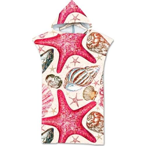 Summer Holiday Microfiber Bath Beach Towel with Hood Hooded Robe Poncho Towel for Swimming Beach Surf Man Woman Bathrobe Wetsuit