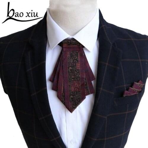 2pcs Set Vintage Bowknot flower tassel badge brooches Ties men suit decoration bridegroom brooch pins jewelry Wedding gifts