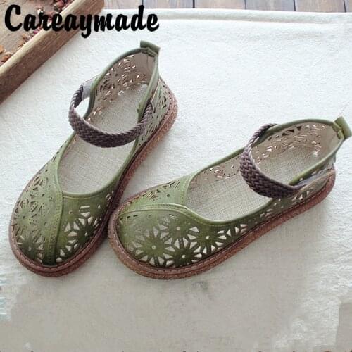 Careaymade-Summer cotton and hemp comfortable womens literature and art RETRO thick soled big toe sandals,4 colors